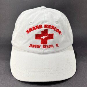 Shark Rescue Strap Back Cap Hat Shark Tee White Baseball Florida Logo Mens